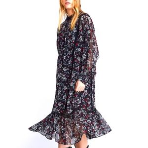 COPY - Zara Black Floral Print Dress. L.